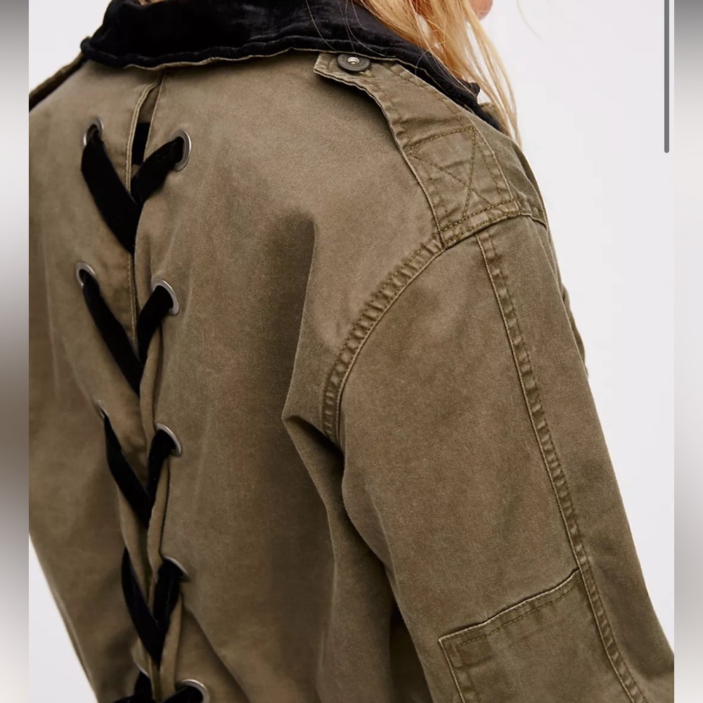 Free People Velvet Lace-Up Army Jacket - Picture 5 of 10